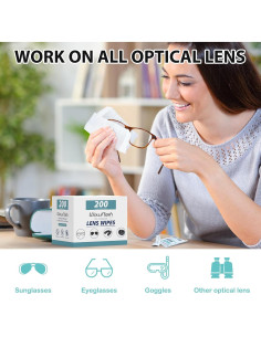 Toallitas de Limpieza Wowflash 200 Unidades para Lentes 2