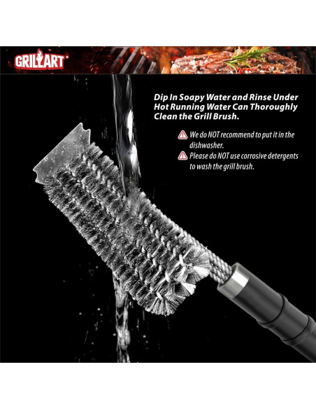 Cepillo y Raspador para Parrilla GRILLART BR-8529 43cm