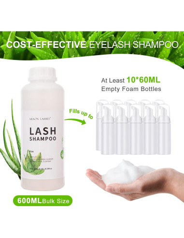 Champú Limpiador para Extensiones de Pestañas Arison 600ml - Aloe