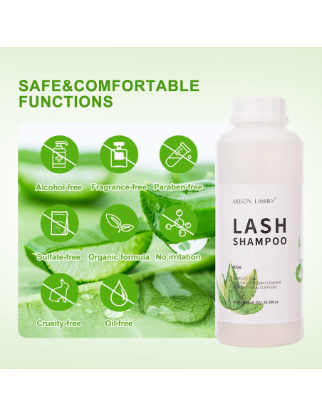 Champú Limpiador para Extensiones de Pestañas Arison 600ml - Aloe