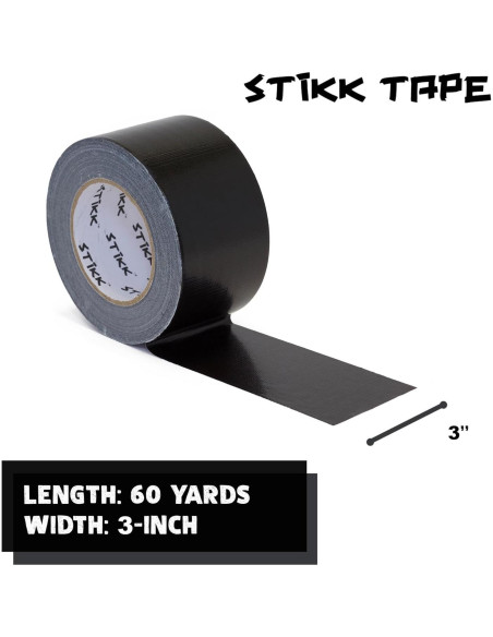 Cinta Duct STIKK Negra 7.6cm x 54.6m - Alta Resistencia