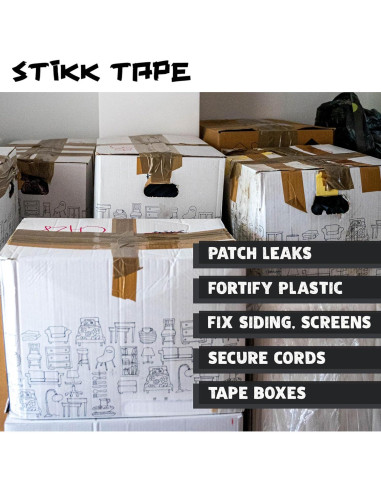 Cinta Duct STIKK Negra 7.6cm x 54.6m - Alta Resistencia