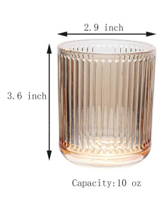 Set 2 Vasos de Vidrio Gaolinci 295 ml Ámbar para Baño 2