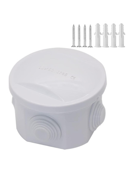 Caja de Conexiones Zulkit IP55 Plástico ABS 80x50mm Blanca