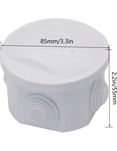 Caja de Conexiones Zulkit IP55 Plástico ABS 80x50mm Blanca