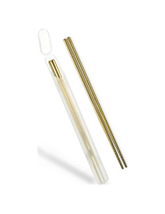 Palillos de Titanio Reutilizables MUMSUNG 23cm Oro Antideslizantes