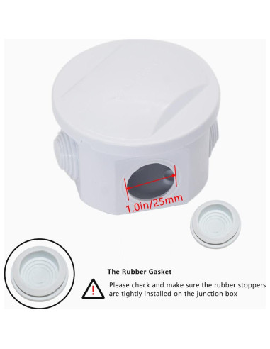 Caja de Conexiones Zulkit IP55 Plástico ABS 80x50mm Blanca