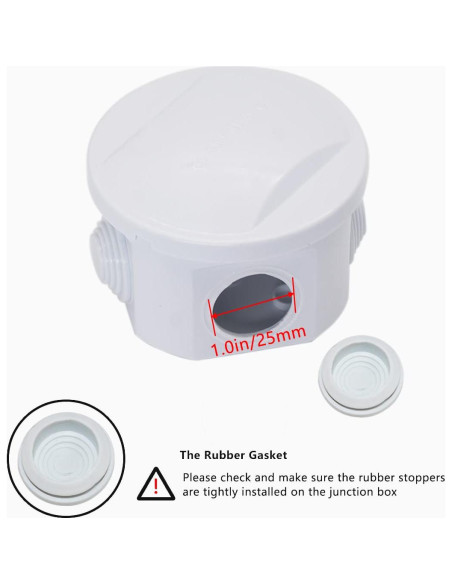 Caja de Conexiones Zulkit IP55 Plástico ABS 80x50mm Blanca