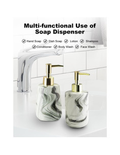 Juego de Accesorios de Baño Cerámica Estilo Mármol 3 Piezas 2