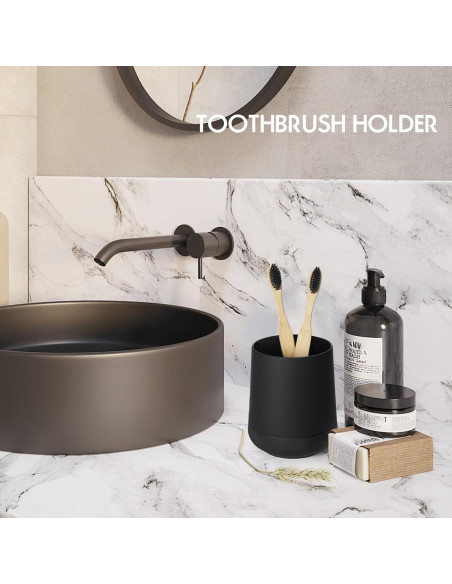 Soporte para Cepillos de Dientes GAHEFY Negro Mate Antideslizante