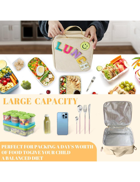 Bolsa de Almuerzo Aislada Dark Swan Beige 22.86x22.86 cm