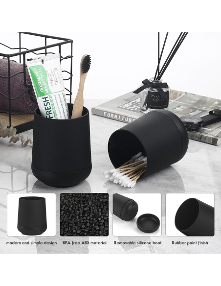 Soporte para Cepillos de Dientes GAHEFY Negro Mate Antideslizante