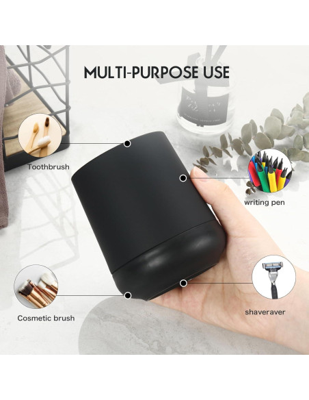 Soporte para Cepillos de Dientes GAHEFY Negro Mate Antideslizante
