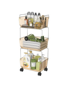 Carrito Rodante de Almacenamiento FOLLOWIN 3 Niveles Ámbar