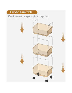 Carrito Rodante de Almacenamiento FOLLOWIN 3 Niveles Ámbar 2