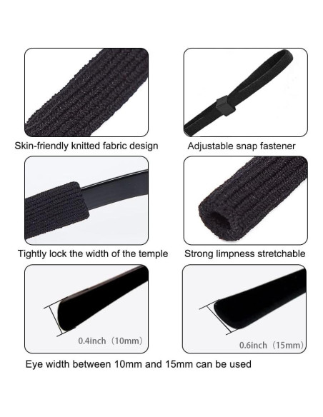 Correa para Gafas SHINKODA Ajustable 6 Piezas Negro