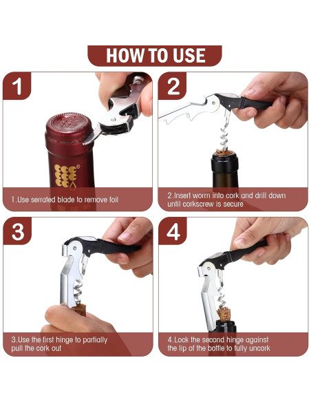 Abridor de Botellas Honoson Negro 16 Piezas Acero