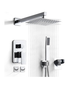 Sistema de Ducha de Lluvia RTTWYYUU 20.32 cm Cromo Montaje en Pared