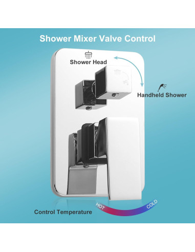 Sistema de Ducha de Lluvia RTTWYYUU 20.32 cm Cromo Montaje en Pared