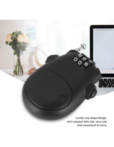 Candado de Combinación Diyeeni Negro 3 Dígitos Cable 80cm