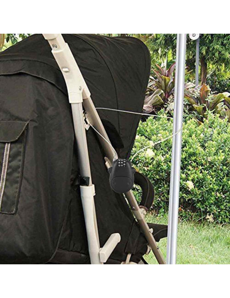 Candado de Combinación Diyeeni Negro 3 Dígitos Cable 80cm