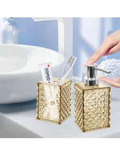 Juego de Baño Boho 2 Pcs CDorigin Beige - Dispensador y Soporte 2