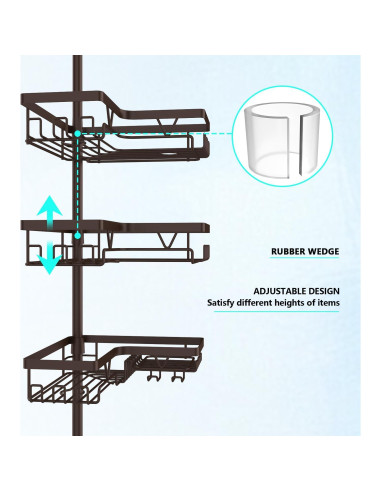 Organizador de Ducha Esquinero DAOYA 4 Niveles Acero Inoxidable