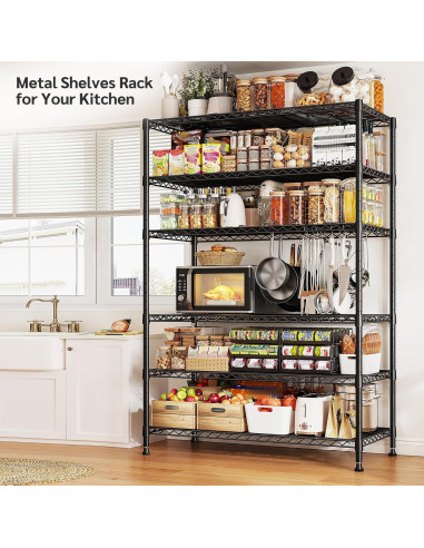 Estantería de Almacenamiento REIBII 75''H Metal 1200LBS 6 Niveles