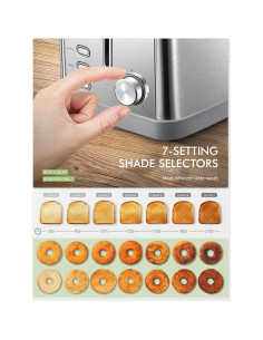 Tostadora Retro Yabano 2 Rebanadas Acero Inoxidable 900W 2