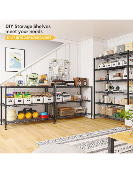 Estantería de Almacenamiento REIBII 75''H Metal 1200LBS 6 Niveles