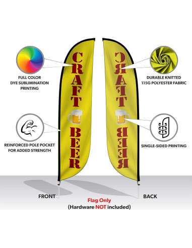 Bandera de Pluma LookOurWay 3,66 m Publicitaria Cerveza
