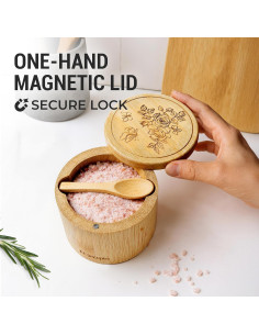 Caja de Almacenamiento de Especias ILConcepts de Bambú 230g 2