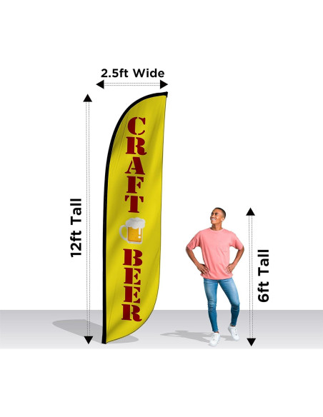 Bandera de Pluma LookOurWay 3,66 m Publicitaria Cerveza