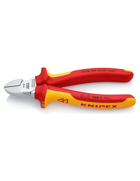 Cortador Diagonal Knipex 160 mm VDE Niquelado Aislado
