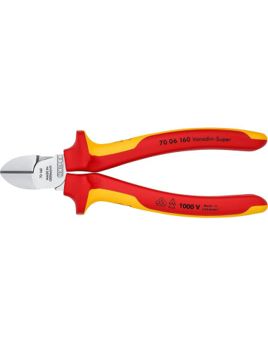 Cortador Diagonal Knipex 160 mm VDE Niquelado Aislado