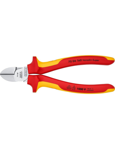 Cortador Diagonal Knipex 160 mm VDE Niquelado Aislado