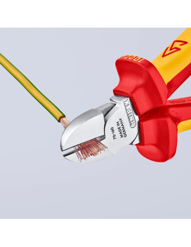 Cortador Diagonal Knipex 160 mm VDE Niquelado Aislado