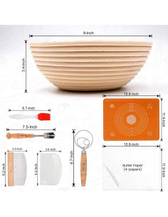 Juego de Hornear Pan Liliadon 2 Canastas Redondas 22.86 cm 2