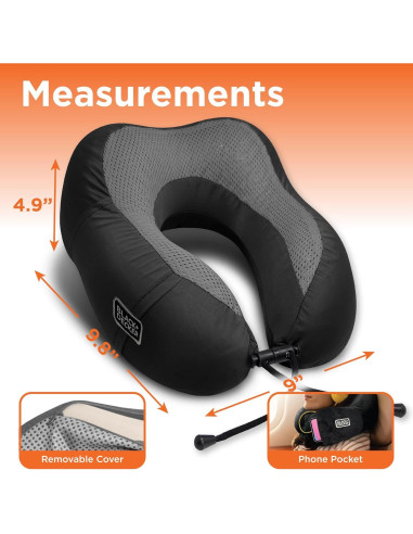 Almohada de Cuello BLACK+DECKER Espuma Memoria Gel Refrigerante