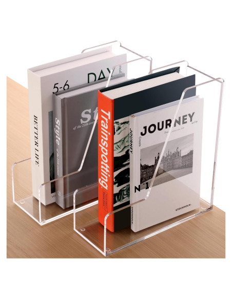 Soporte para Revistas Acrílico Transparente HeZone - 2 Piezas A4
