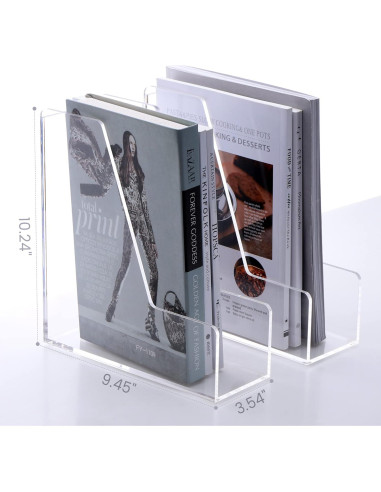 Soporte para Revistas Acrílico Transparente HeZone - 2 Piezas A4