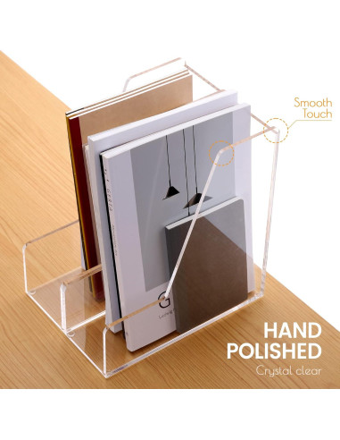 Soporte para Revistas Acrílico Transparente HeZone - 2 Piezas A4