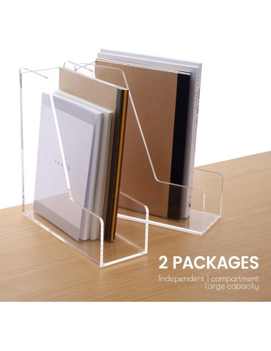 Soporte para Revistas Acrílico Transparente HeZone - 2 Piezas A4