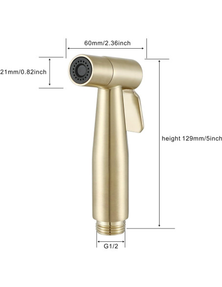 Rociador de Bidet de Mano Gaosin Oro Cepillado Agua Caliente