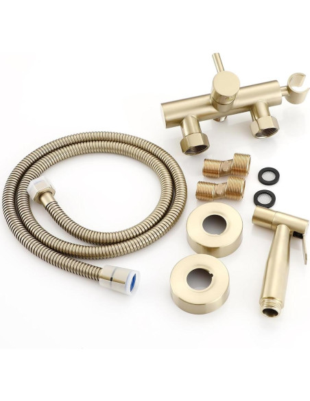 Rociador de Bidet de Mano Gaosin Oro Cepillado Agua Caliente
