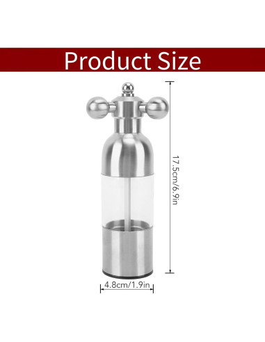 Molino de Sal y Pimienta Lausixy Ajustable Acero Inoxidable 20cm
