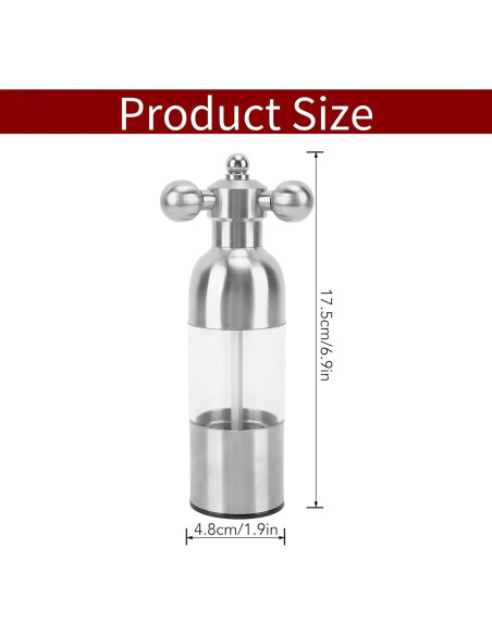 Molino de Sal y Pimienta Lausixy Ajustable Acero Inoxidable 20cm
