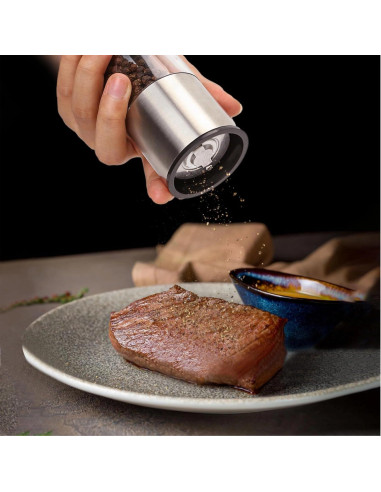 Molino de Sal y Pimienta Lausixy Ajustable Acero Inoxidable 20cm
