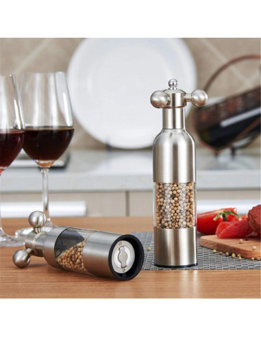Molino de Sal y Pimienta Lausixy Ajustable Acero Inoxidable 20cm