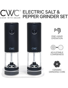 Set de 2 Molinillos Eléctricos de Sal y Pimienta COOK WITH COLOR, Negro 2